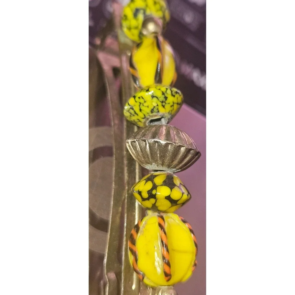 Unique‎ one of a kind Vintage Mixed Material Beaded Hair Barrette